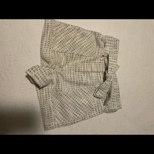 Black and white teed shorts high waisted